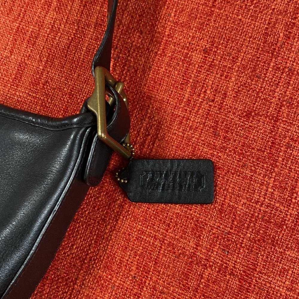 COACH Black Leather Legacy Studded Pyramid Stud Bucket Duffle Crossbody Bag - Picture 9 of 15